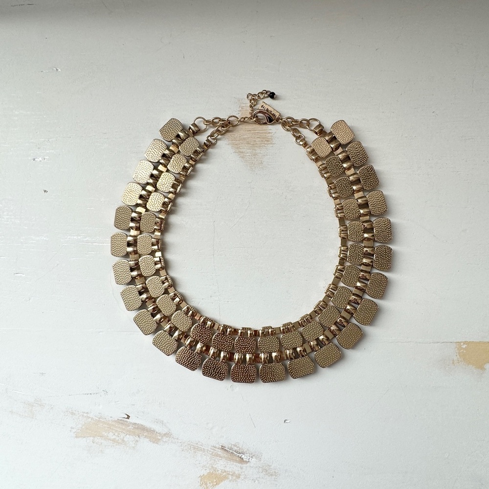 Retro The Limited Gold Tone with Black and Cream Lucite Statement Necklace - Picture 9 of 13